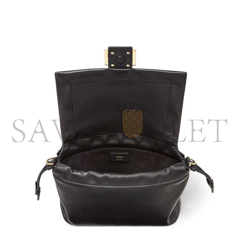 F**di mamma baguette medium black nappa leather bag 8br833aq0df0kur (26.5*18*8.5cm)